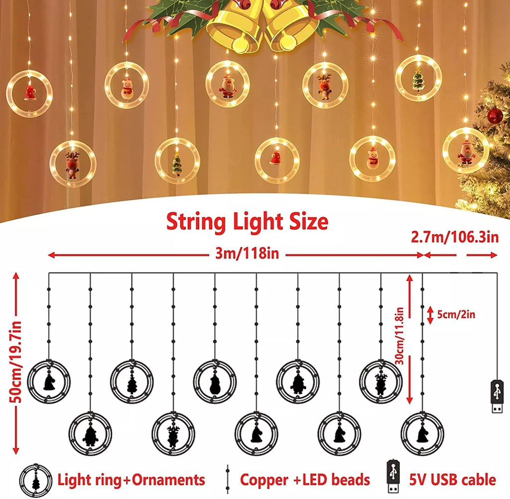 🔥HOT SALE🔥 Christmas Decor Ring Lights🎄🌟