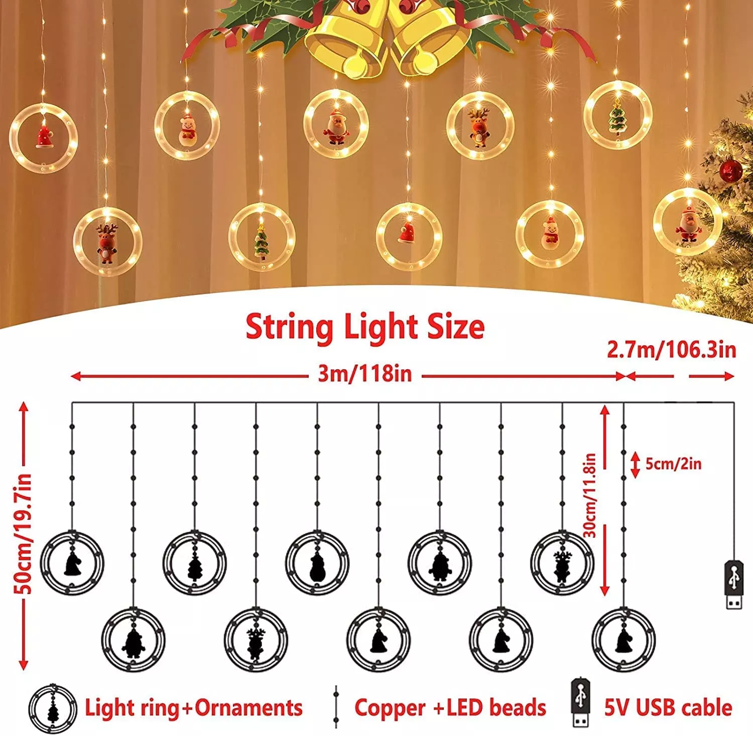 🔥HOT SALE🔥 Christmas Decor Ring Lights🎄🌟