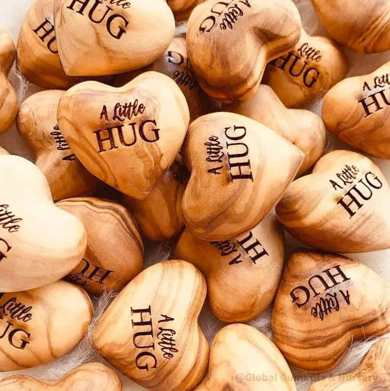 Pocket Hug Wooden Heart Token--Christmas gifts