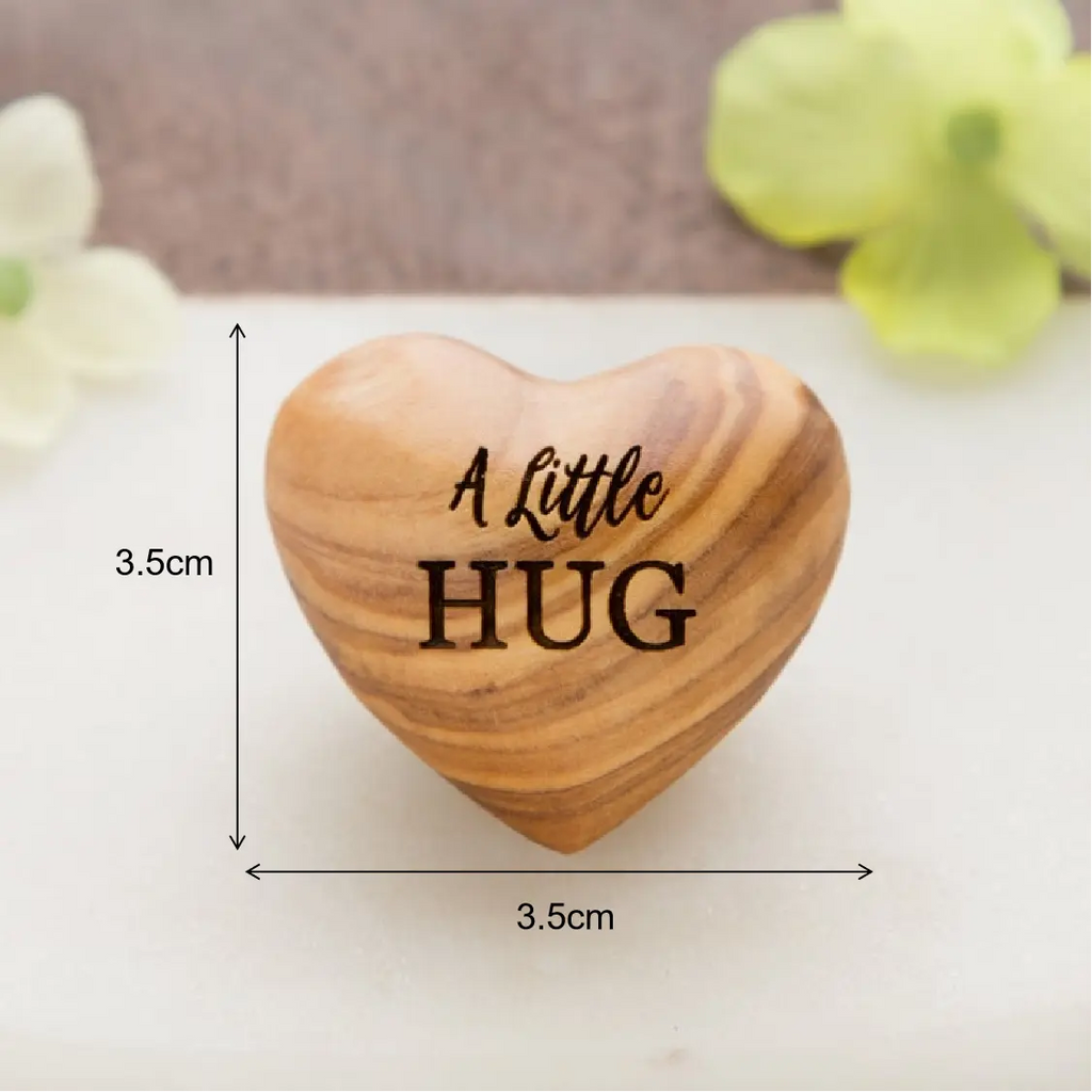 Pocket Hug Wooden Heart Token--Christmas gifts