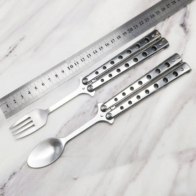 Butterfly Knife-Shaped Rotating Spoon